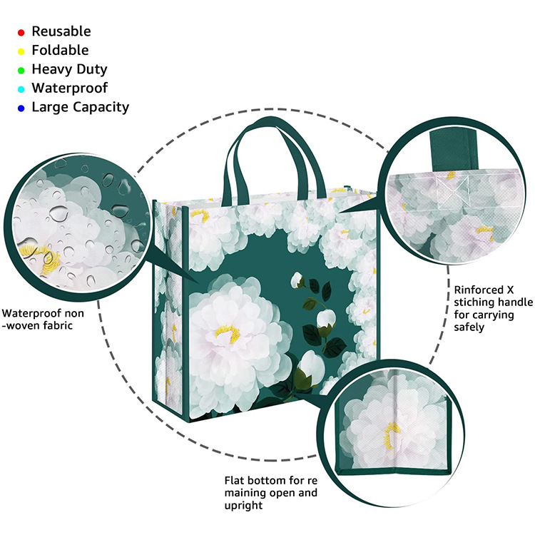 Reusable Gift Woven Shopping Grocery Bags