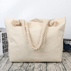 Cotton Canvas Tote Bag with Rope Handle Beach Bag for Shopping