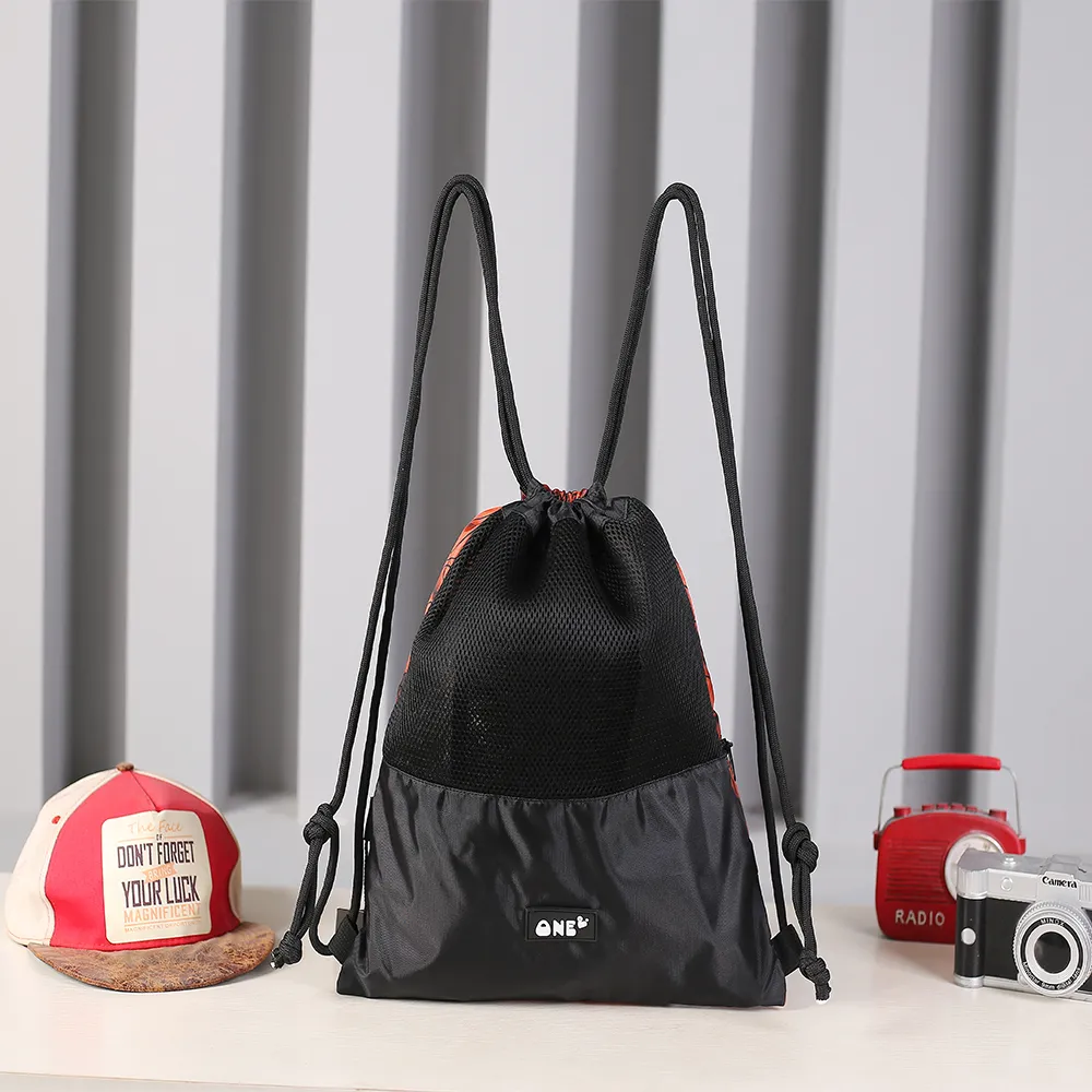 Large Packaging Drawstring with Front Zipper Pocket