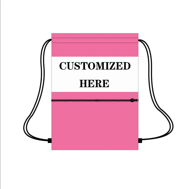 Large Packaging Drawstring with Front Zipper Pocket