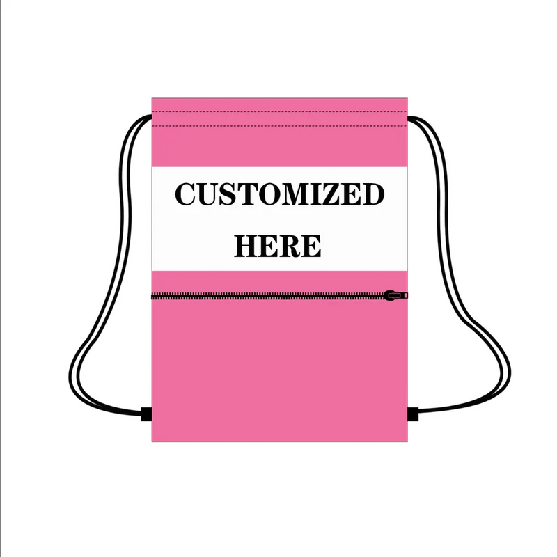 Large Packaging Drawstring with Front Zipper Pocket