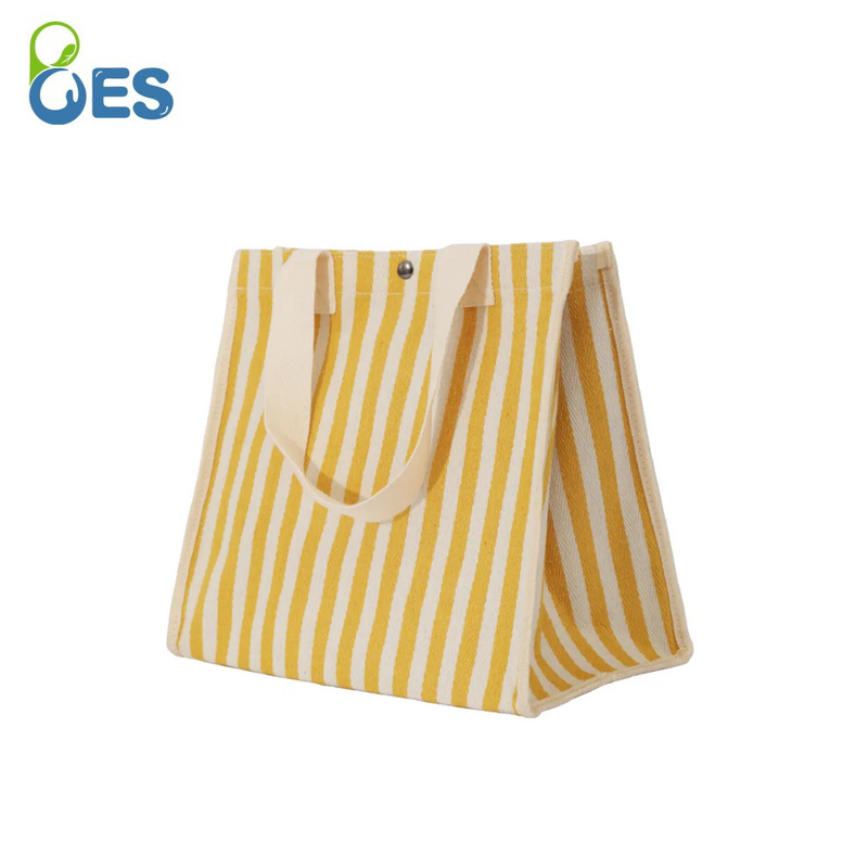 Fashion Ladies Classic Striped Canvas Shopping Bag