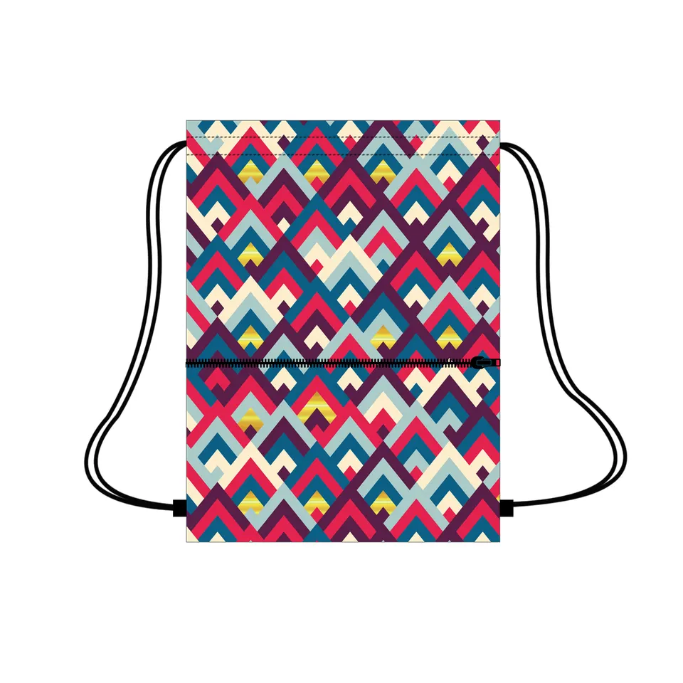 Large Packaging Drawstring with Front Zipper Pocket