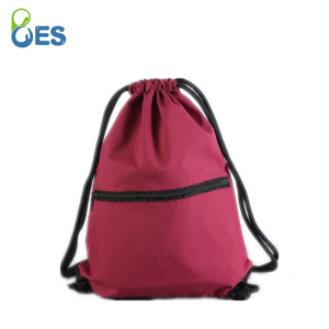 Drawstring Bags Backpack with Zipper Pocket