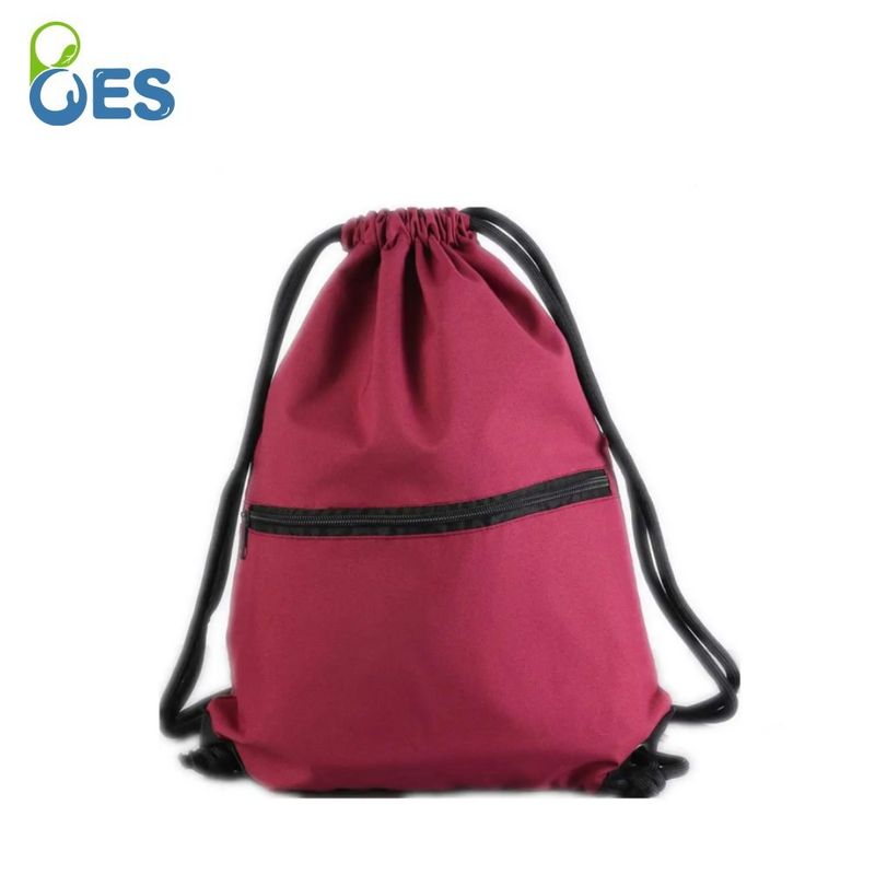 Drawstring Bags Backpack with Zipper Pocket