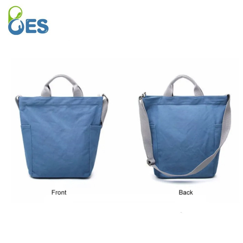 Shopping Cloth Bags Top Zipper Canvas Tote Bag