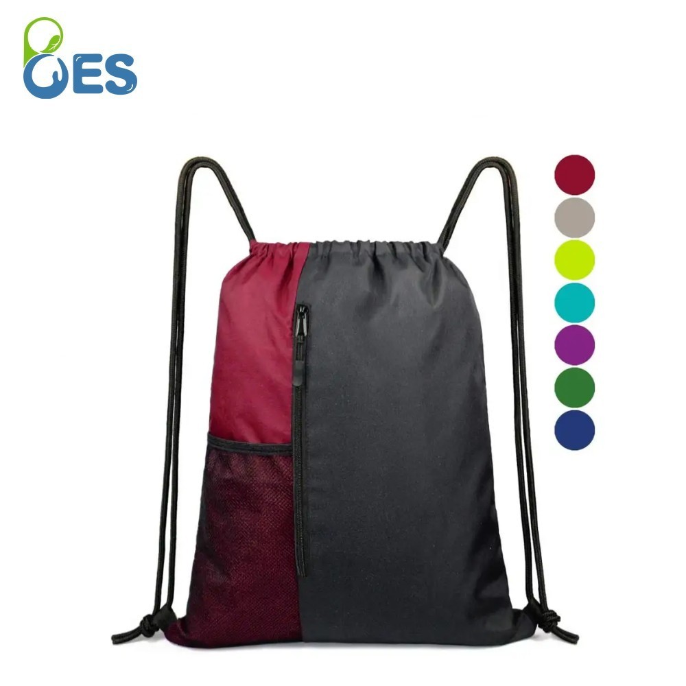Polyester Drawstring Backpack With Pockets