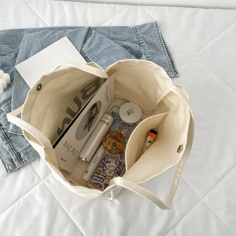 Cotton Canvas Tote Bag Women Shopping Bags