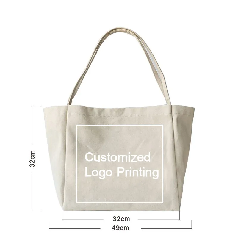Cotton Canvas Tote Bag Women Shopping Bags